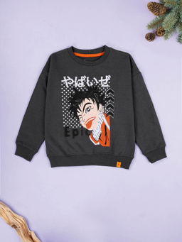 KiddoPanti - Epic Anime Print Round Neck Sweatshirt