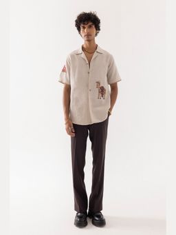 PAARSH - Men Beige Rajasthani Shirt