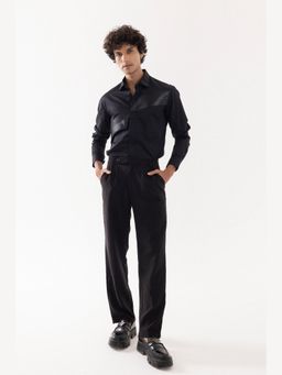 PAARSH - Men Black Leather Coar Arrow Shirt