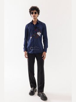 PAARSH - Men Navy Blue Michael Jackson Shirt