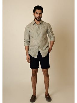 PAARSH - Men Grey Abstract Line Shirt