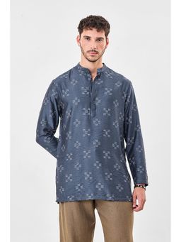 Snitch - Grey Viscose Blend Full Sleeves Kurta