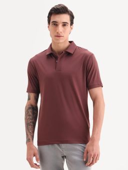 Rare Rabbit - Brown Blended Half Sleeves Polo T-Shirt