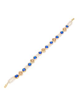 Ribbon Candy - Kundan With Pearls Head Chain - Blue
