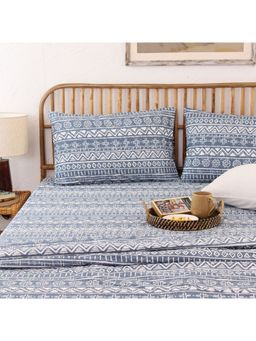 House This - Kullu Patti Bedsheet Set Blue (Double)