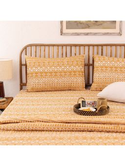 House This - Kullu Patti Bedsheet Set Yellow (King)