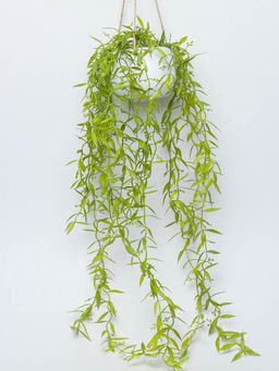 Voncasa - Artificial Greenery Plastic Hanging Plant With White Pot -For Home Decor