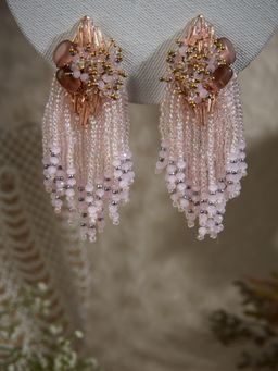 House of D'oro - Minimalist Handmade Occasional Pink-Pearl Earrings