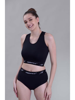 Keepfit - Women Black Poly/Spandex Top with Bottom