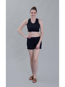 Keepfit - Women Black Poly/Spandex Top with Bottom