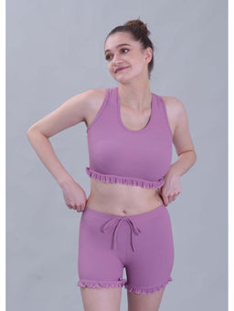 Keepfit - Women Purple Poly/Spandex Top with Bottom