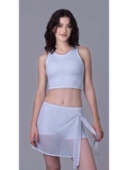 Keepfit - Women White Polyester Top with Bottom