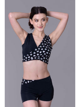 Keepfit - Women Black Polyester Top with Bottom