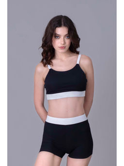 Keepfit - Women Black Polyester Top with Bottom