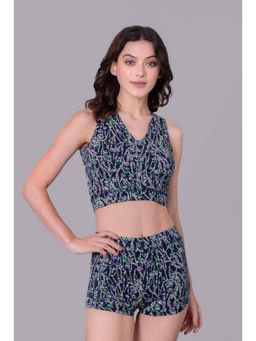 Keepfit - Women Blue Cotton Top with Bottom