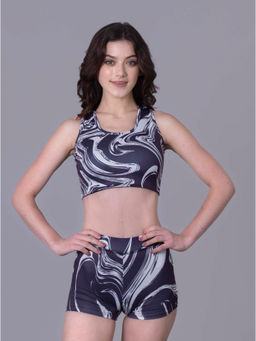 Keepfit - Women Black Polyester Top with Bottom