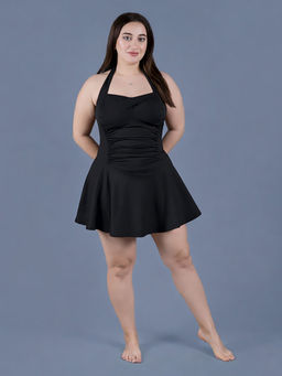 Keepfit - Women Black Poly/Spandex Swim Dress