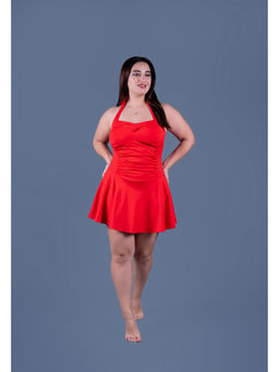Keepfit - Women Red Poly/Spandex Swim Dress