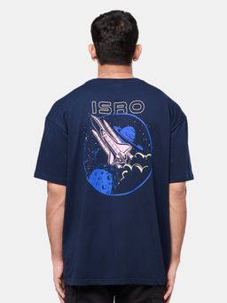 The Souled Store - Isro India Pride Oversized Navy Blue T-Shirt for Men