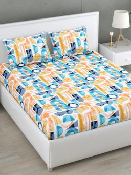 Home Affairs - Orange 160 TC Double King Cotton Bedsheet and pillow covers