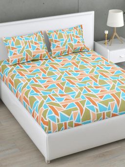 Home Affairs - Multi-Colour 160 TC Double King Cotton Bedsheet and pillow covers