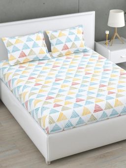 Home Affairs - Multi-Colour 160 TC Double King Cotton Bedsheet and pillow covers
