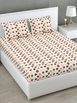 Home Affairs - Brown 160 TC Super King Cotton Bedsheet and pillow covers