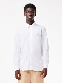 Lacoste - Men White Slim Fit Stretch Cotton Poplin Shirt