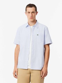 Lacoste - Men Blue Regular Fit Short Sleeved Oxford Shirt