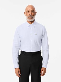 Lacoste - Men Blue Regular Fit Striped Oxford Shirt
