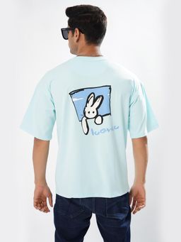 ROYALTAIL - Blue Bunny Men Oversized Printed T-Shirt