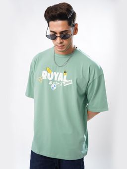 ROYALTAIL - Folk Tales Green Men Oversized Printed T-Shirt