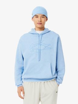 Lacoste - Men Blue Relaxed Fit Printed Hoodie