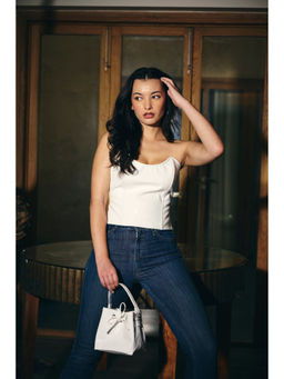 IT GIRL - Women White Strapless Corset Top