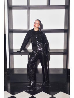 Kay Kay BY KKHUSHI SAHAII - Elodie Black Textured Shirt and Pant