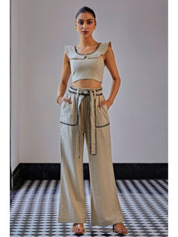 Kay Kay BY KKHUSHI SAHAII - Grey Blanket Stitch Top And Short