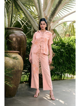 Kay Kay BY KKHUSHI SAHAII - Orange Faye Flower Embroidered Co-Ord Set