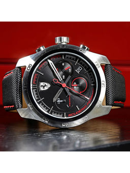 Scuderia Ferrari - Black Dial Round Analog Watch-0830444