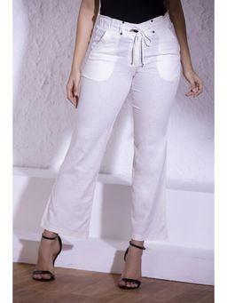 Lakshita - Pearl White Linen Pant