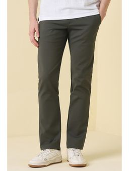Allen Solly - Olive Solid Regular Fit Trouser