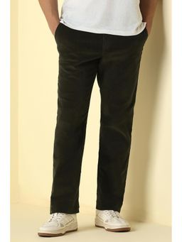 Allen Solly - Green Solid Regular Fit Trouser