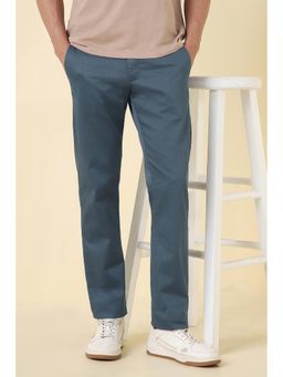 Allen Solly - Navy Blue Solid Regular Fit Trouser