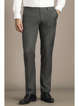 Louis Philippe - Grey Solid Regular Fit Trouser