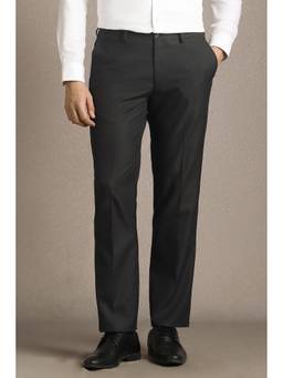 Louis Philippe - Black Textured Regular Fit Trouser