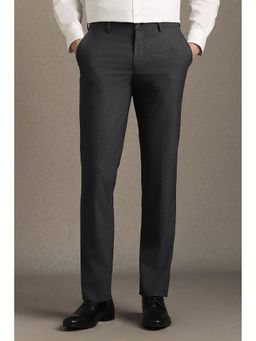 Louis Philippe - Black Solid Regular Fit Trouser