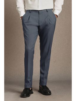 Louis Philippe - Grey Solid Regular Fit Trouser