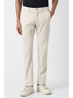 Peter England - Beige Solid Regular Fit Trouser