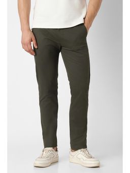 Peter England - Olive Solid Regular Fit Trouser
