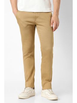 Peter England - Khaki Textured Regular Fit Trouser