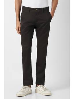 Peter England - Brown Solid Regular Fit Trouser